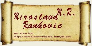 Miroslava Ranković vizit kartica